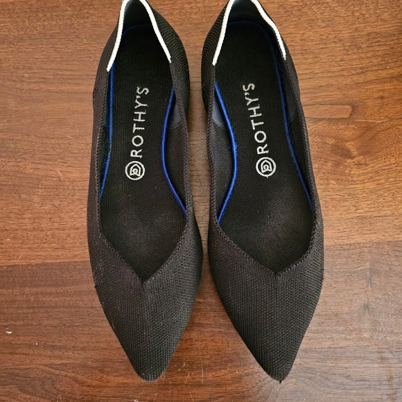 Rothy's Shoes - Rothys The Point Black Solid Knit Pointed Toe Flats Womens Size 10